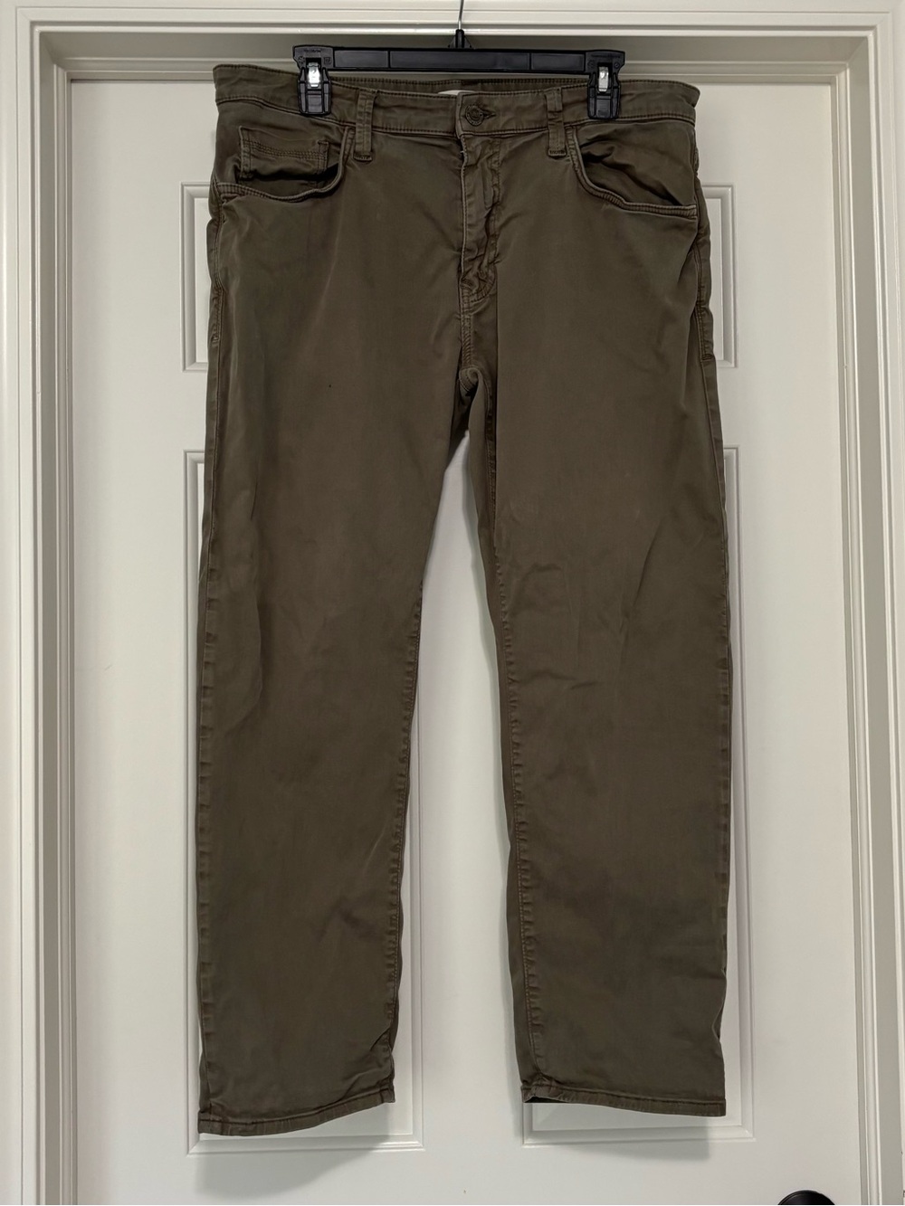 Mavi Zach 453 Men's Straight Leg Pants Olive Green Stretch Cotton Size 36